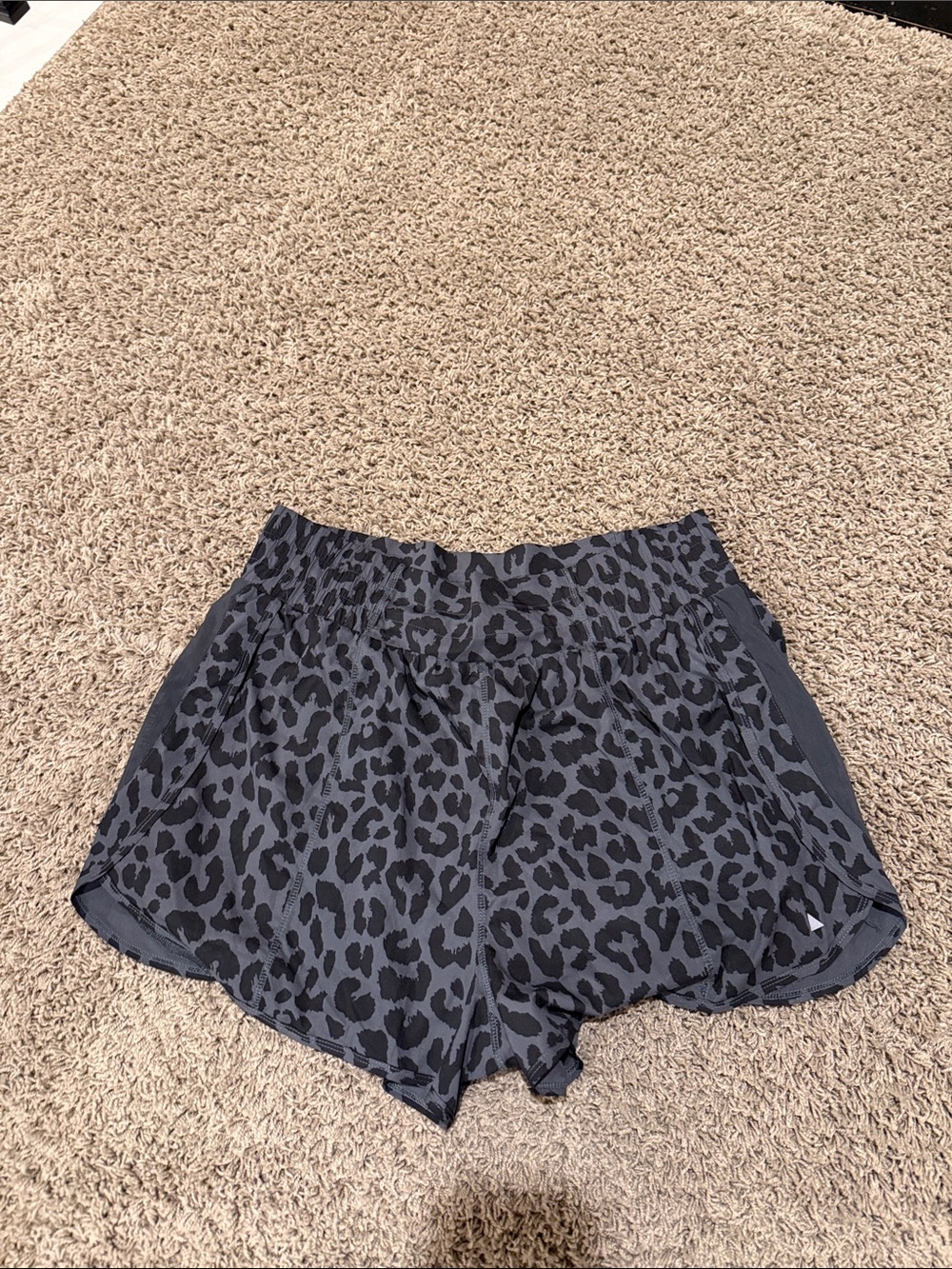 Women’s Gray Leopard Print Athletic Shorts